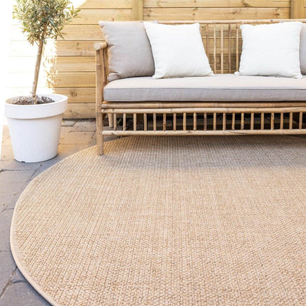 Rond Buitenkleed Jute Excellent Outdoor Bruin - Vloerkledenloods