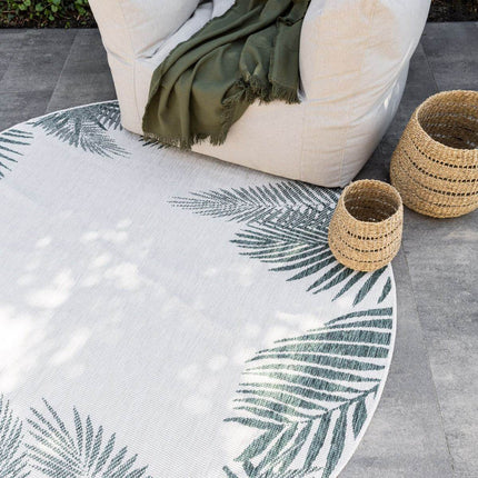 Rond Buitenkleed Leaf - Groen - dubbelzijdig - EVA Interior - Vloerkledenloods