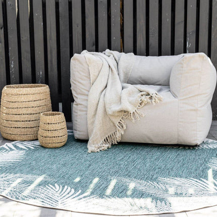 Rond Buitenkleed Leaf - Groen - dubbelzijdig - EVA Interior - Vloerkledenloods