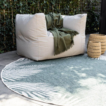 Rond Buitenkleed Leaf - Groen - dubbelzijdig - EVA Interior - Vloerkledenloods