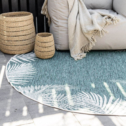 Rond Buitenkleed Leaf - Groen - dubbelzijdig - EVA Interior - Vloerkledenloods