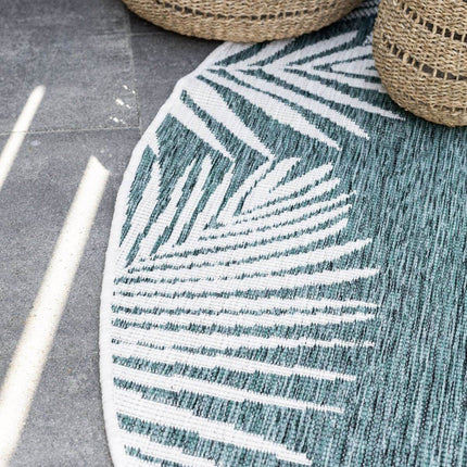Rond Buitenkleed Leaf - Groen - dubbelzijdig - EVA Interior - Vloerkledenloods