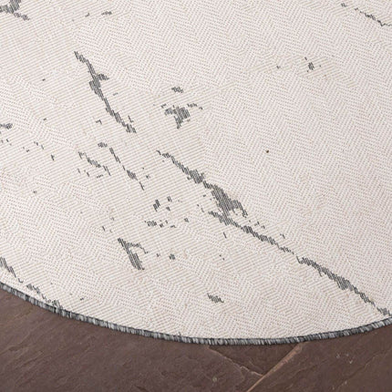 Rond Buitenkleed Marble - Grijs/wit - dubbelzijdig - EVA Interior - Vloerkledenloods
