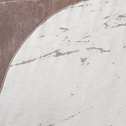 Rond Buitenkleed Marble - Naturel/wit - dubbelzijdig - EVA Interior - Vloerkledenloods