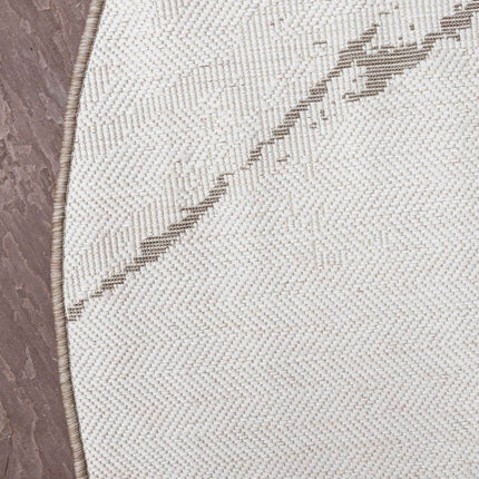 Rond Buitenkleed Marble - Naturel/wit - dubbelzijdig - EVA Interior - Vloerkledenloods