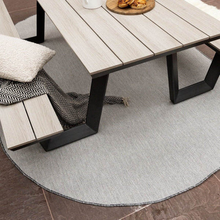 Rond Buitenkleed Mono - Grijs/Wit - Dubbelzijdig - EVA Interior - Vloerkledenloods