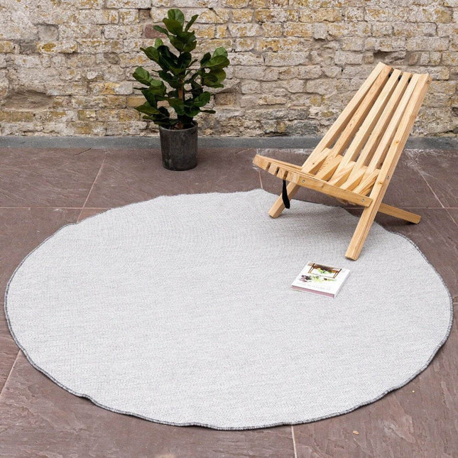 Rond Buitenkleed Mono - Grijs/Wit - Dubbelzijdig - EVA Interior - Vloerkledenloods
