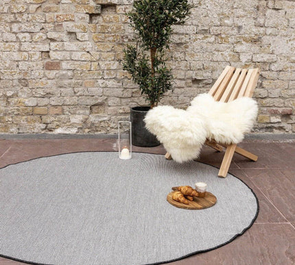 Rond Buitenkleed Mono - Zwart/Wit - Dubbelzijdig - EVA Interior - Vloerkledenloods