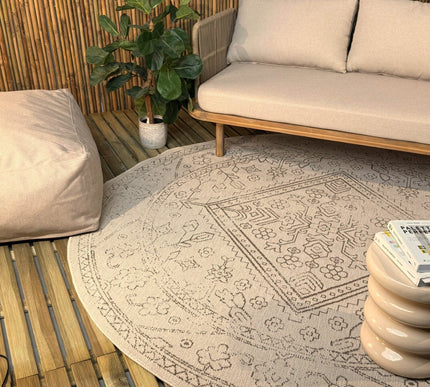 Rond buitenkleed Nova linnen - Interieur05 - Vloerkledenloods