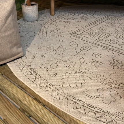 Rond buitenkleed Nova linnen - Interieur05 - Vloerkledenloods