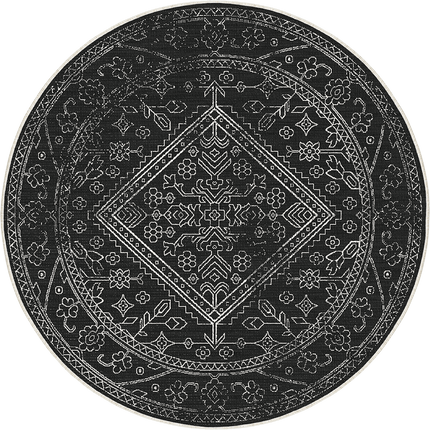 Rond buitenkleed Nova zwart/wit - Interieur05 - Vloerkledenloods