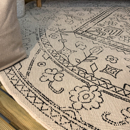 Rond buitenkleed Nova zwart/wit - Interieur05 - Vloerkledenloods