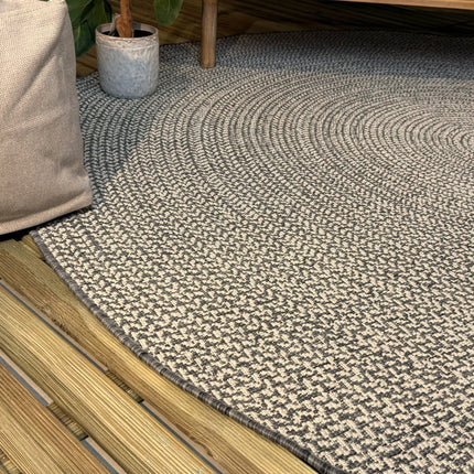 Rond buitenkleed Solid grijs - Interieur05 - Vloerkledenloods