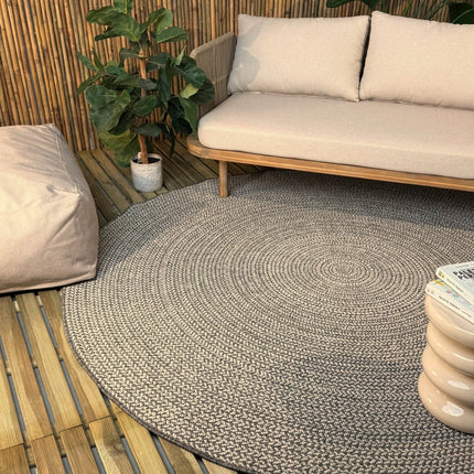 Rond buitenkleed Solid grijs - Interieur05 - Vloerkledenloods