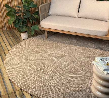 Rond buitenkleed Solid jute - Interieur05 - Vloerkledenloods