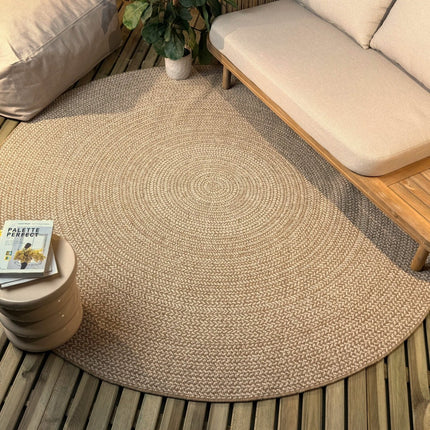 Rond buitenkleed Solid jute - Interieur05 - Vloerkledenloods