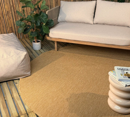 Rond buitenkleed Tone geel/okergeel - Interieur05 - Vloerkledenloods