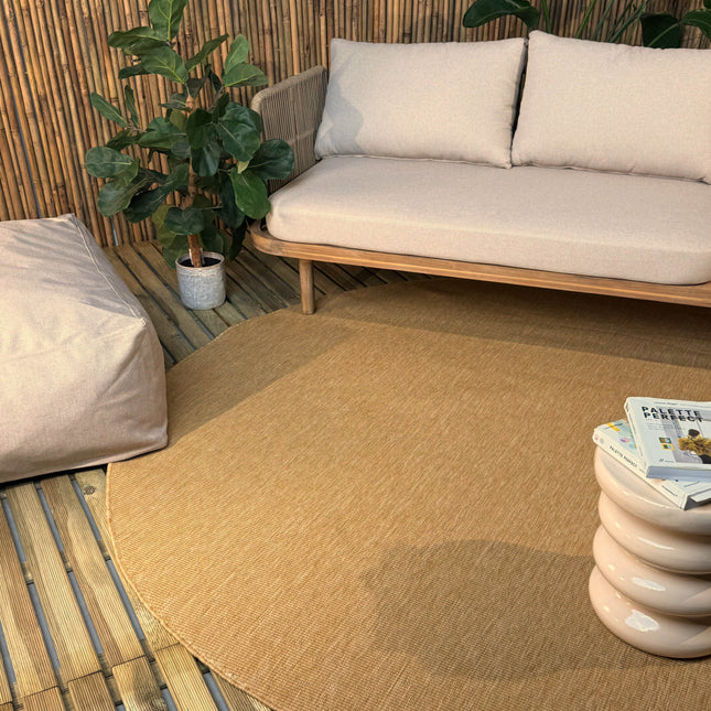 Rond buitenkleed Tone geel/okergeel - Interieur05 - Vloerkledenloods
