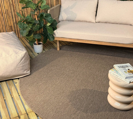 Rond buitenkleed Tone linnen - Interieur05 - Vloerkledenloods