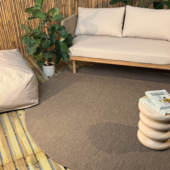 Rond buitenkleed Tone linnen - Interieur05 - Vloerkledenloods