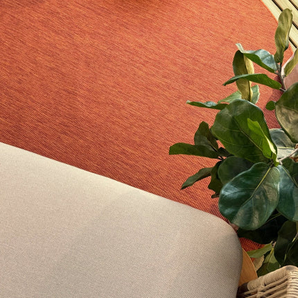 Rond buitenkleed Tone roest - Interieur05 - Vloerkledenloods