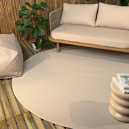 Rond buitenkleed Tone wit/naturel - Interieur05 - Vloerkledenloods