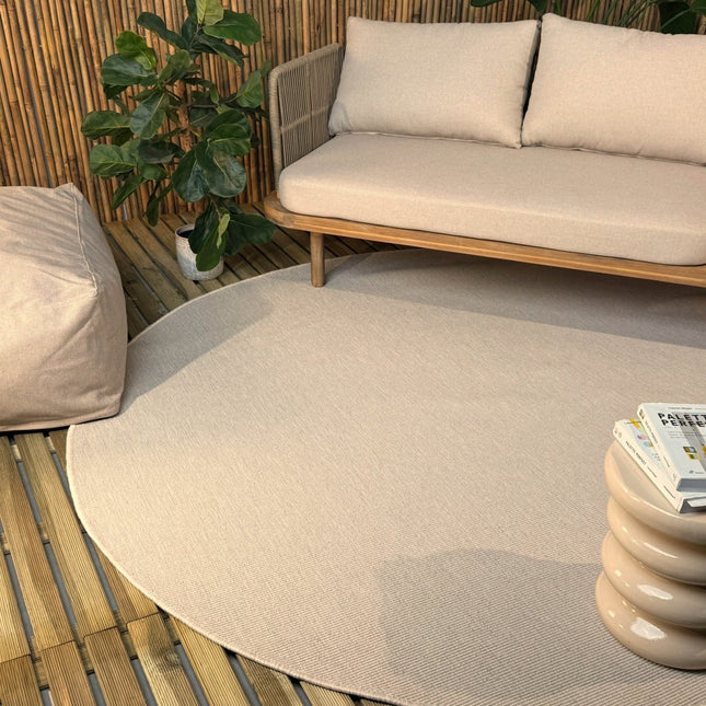Rond buitenkleed Tone wit/naturel - Interieur05 - Vloerkledenloods
