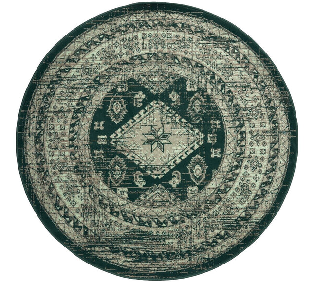 Rond Vintage Vloerkleed Aila Groen