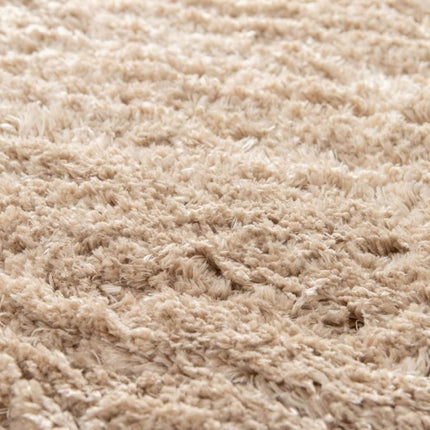 Rond hoogpolig vloerkleed Fender beige - Vloerkledenloods