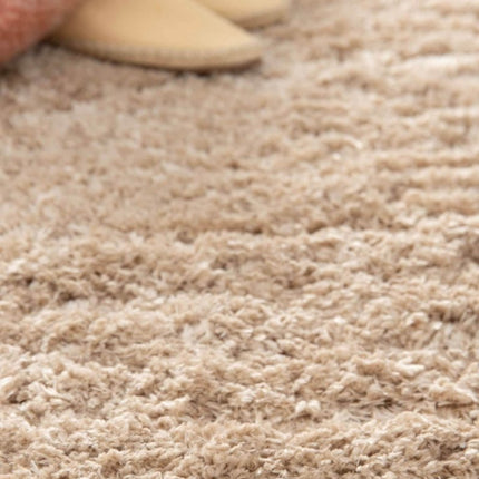 Rond hoogpolig vloerkleed Fender beige - Vloerkledenloods