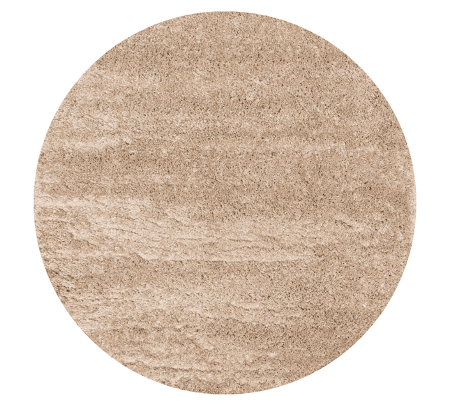 Rond hoogpolig vloerkleed Fender beige - Vloerkledenloods
