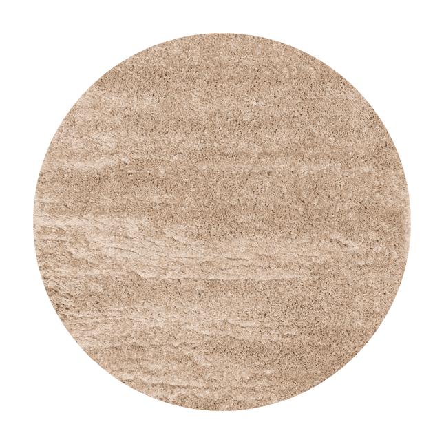 Rond hoogpolig vloerkleed Fender beige - Vloerkledenloods