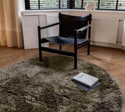 Rond Hoogpolig vloerkleed Fender Groen - Vloerkledenloods