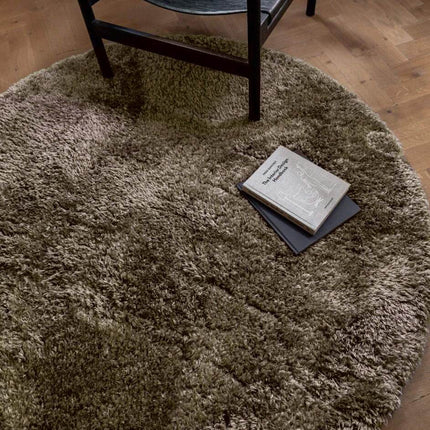 Rond Hoogpolig vloerkleed Fender Groen - Vloerkledenloods