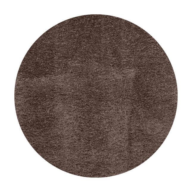 Rond hoogpolig vloerkleed Fender taupe - Vloerkledenloods