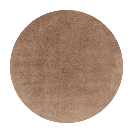 Rond hoogpolig vloerkleed Furr bruin - Interieur05 - Vloerkledenloods