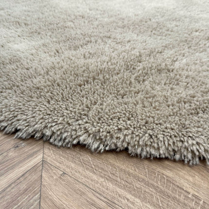 Rond hoogpolig vloerkleed Furr bruin - Interieur05 - Vloerkledenloods