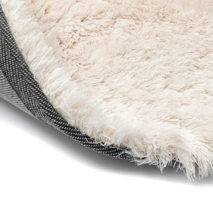 Rond hoogpolig vloerkleed Odelia beige/wit - Interieur05 - Vloerkledenloods