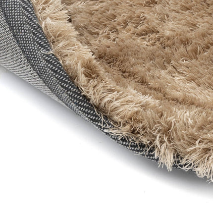 Rond hoogpolig vloerkleed Odelia bruin/taupe - Interieur05 - Vloerkledenloods