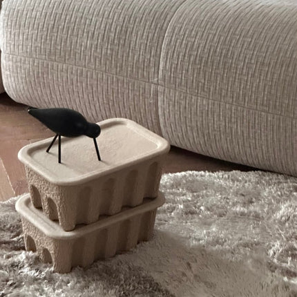 Rond hoogpolig vloerkleed Odelia stone - Interieur05 - Vloerkledenloods