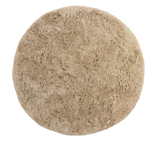 Rond Hoogpolig Vloerkleed Pilo Beige Polyester Interieur05 - Vloerkledenloods