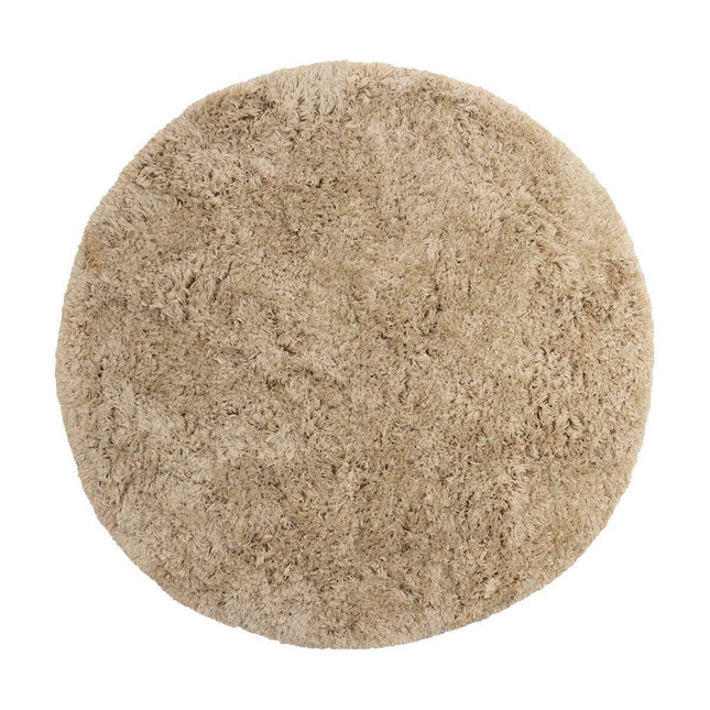 Rond Hoogpolig Vloerkleed Pilo Beige Polyester Interieur05 - Vloerkledenloods