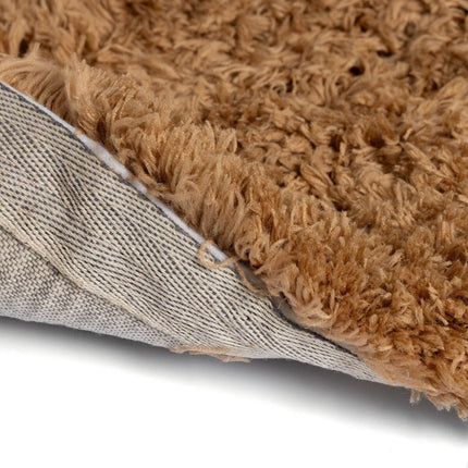 Rond Hoogpolig Vloerkleed Pilo Bruin Polyester Interieur05 - Vloerkledenloods