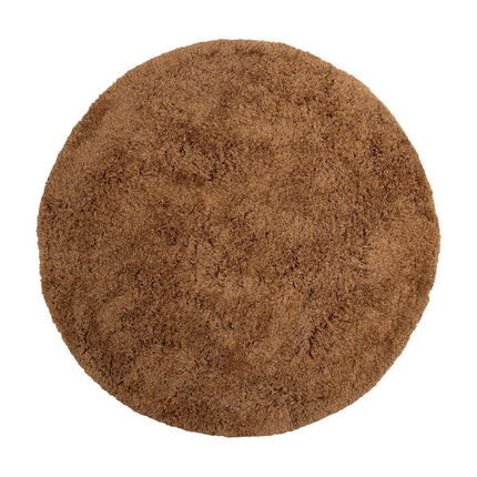 Rond Hoogpolig Vloerkleed Pilo Bruin Polyester Interieur05 - Vloerkledenloods