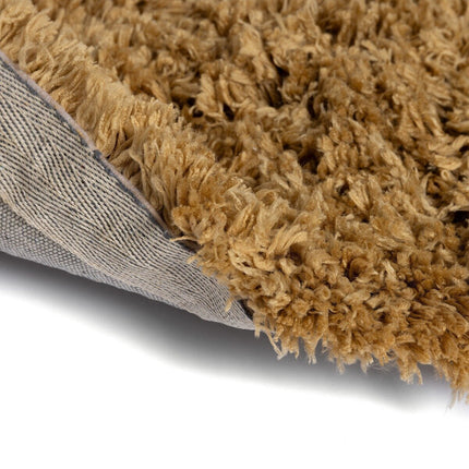 Rond Hoogpolig Vloerkleed Pilo Caramel Polyester Interieur05 - Vloerkledenloods