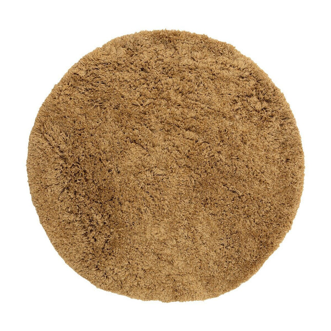 Rond Hoogpolig Vloerkleed Pilo Caramel Polyester Interieur05 - Vloerkledenloods