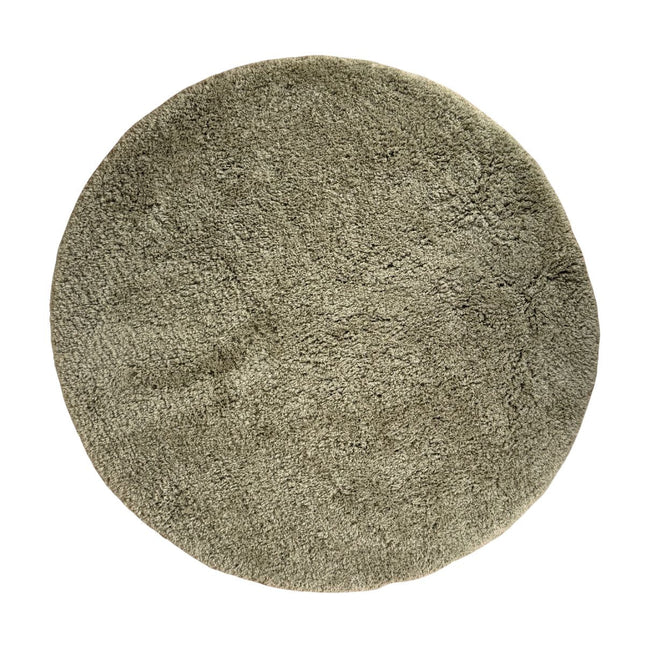 Rond hoogpolig vloerkleed Pilo groen polyester Interieur05 - Vloerkledenloods