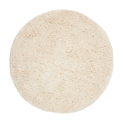 Rond Hoogpolig Vloerkleed Pilo Ivoor Wit Polyester Interieur05 - Vloerkledenloods