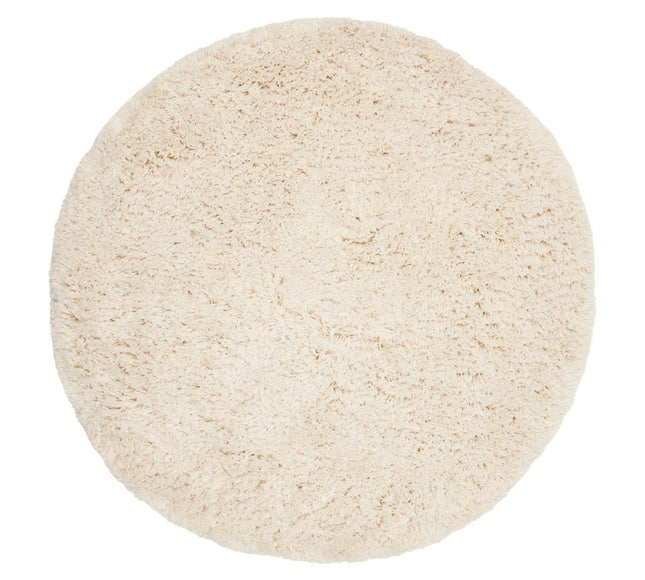 Rond Hoogpolig Vloerkleed Pilo Ivoor Wit Polyester Interieur05 - Vloerkledenloods