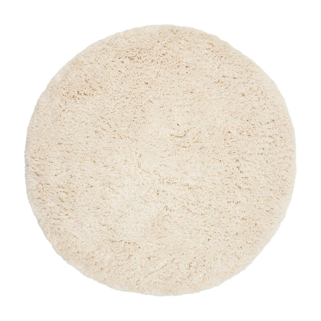 Rond Hoogpolig Vloerkleed Pilo Ivoor Wit Polyester Interieur05 - Vloerkledenloods